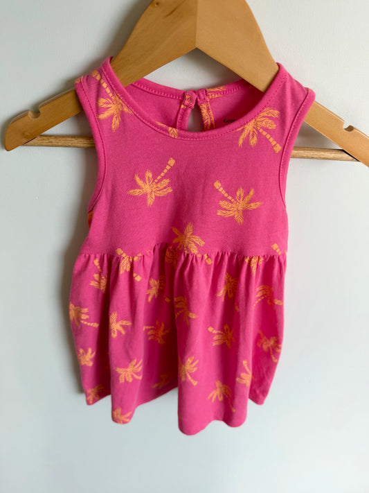 Pink Palm Tree Tank Dress / 18m