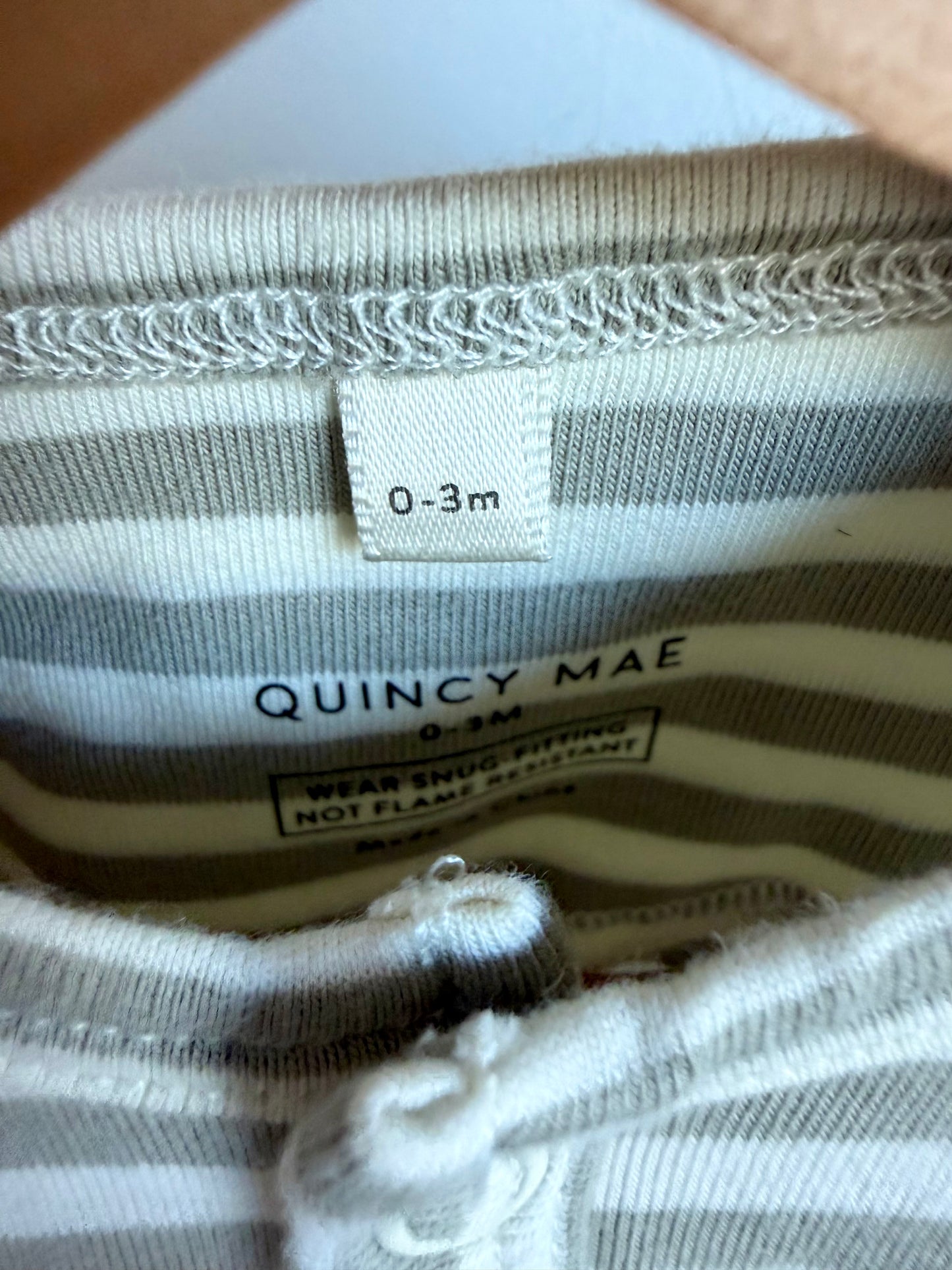 Quincy Mae Striped Grey Sleeper (PLAY) / 0-3m