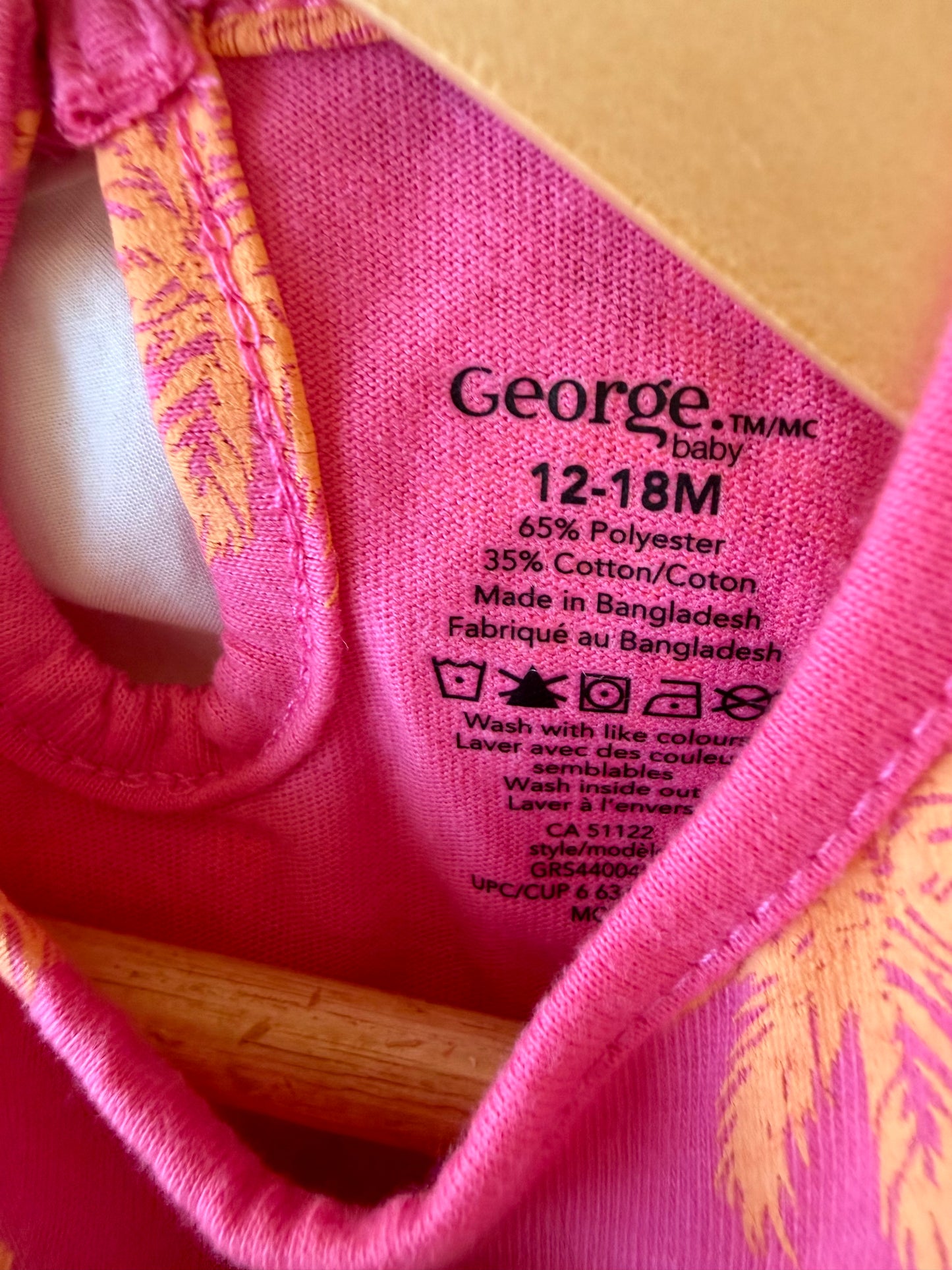 Pink Palm Tree Tank Dress / 18m