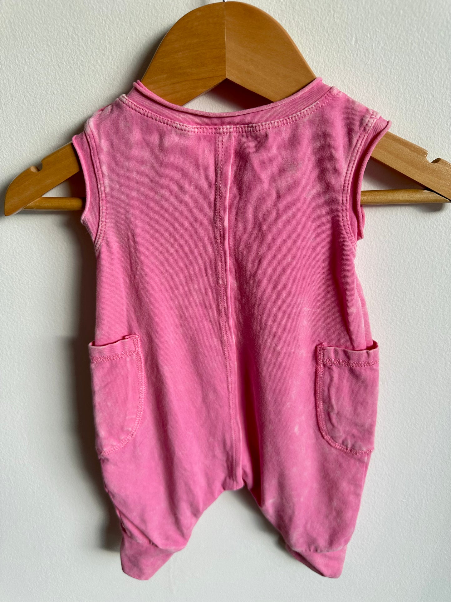 Pink Heart Tie Dye Romper / 0-3m