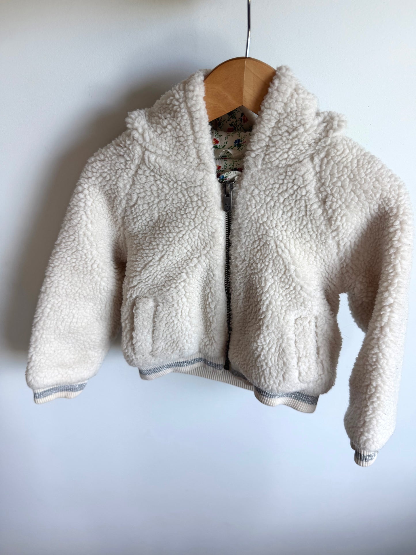 White Ear Zippered Sweater / 3T