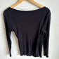 Black Wrap Ribbed Maternity Top / L