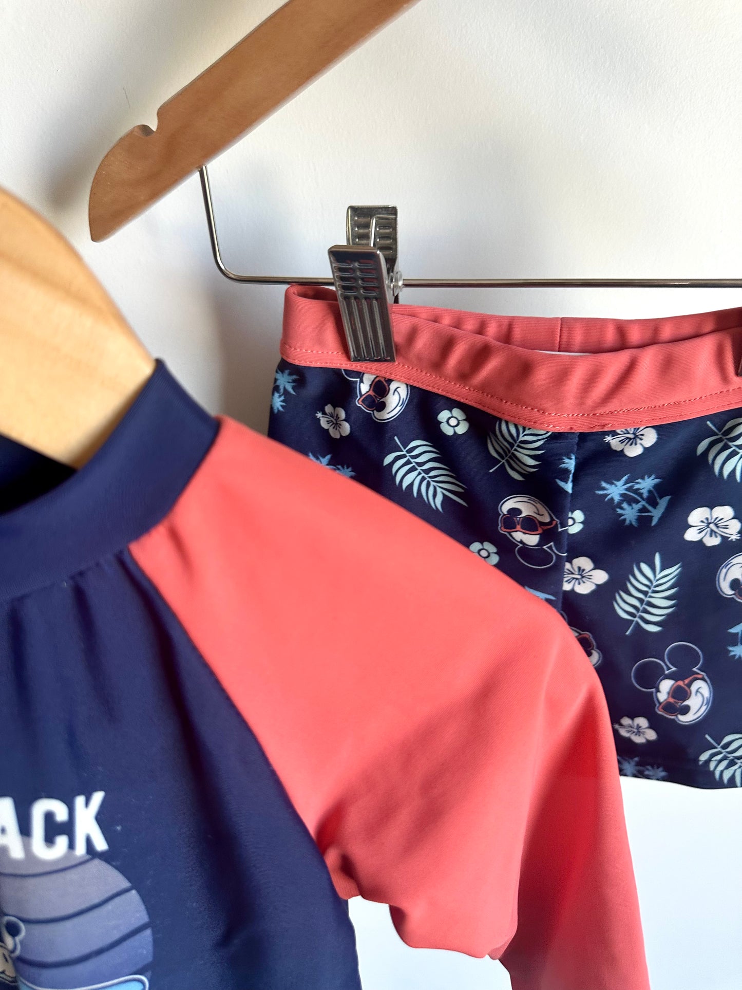 Mickey Mouse Long Sleeve Swim Top + Shorts Set / 12-18m