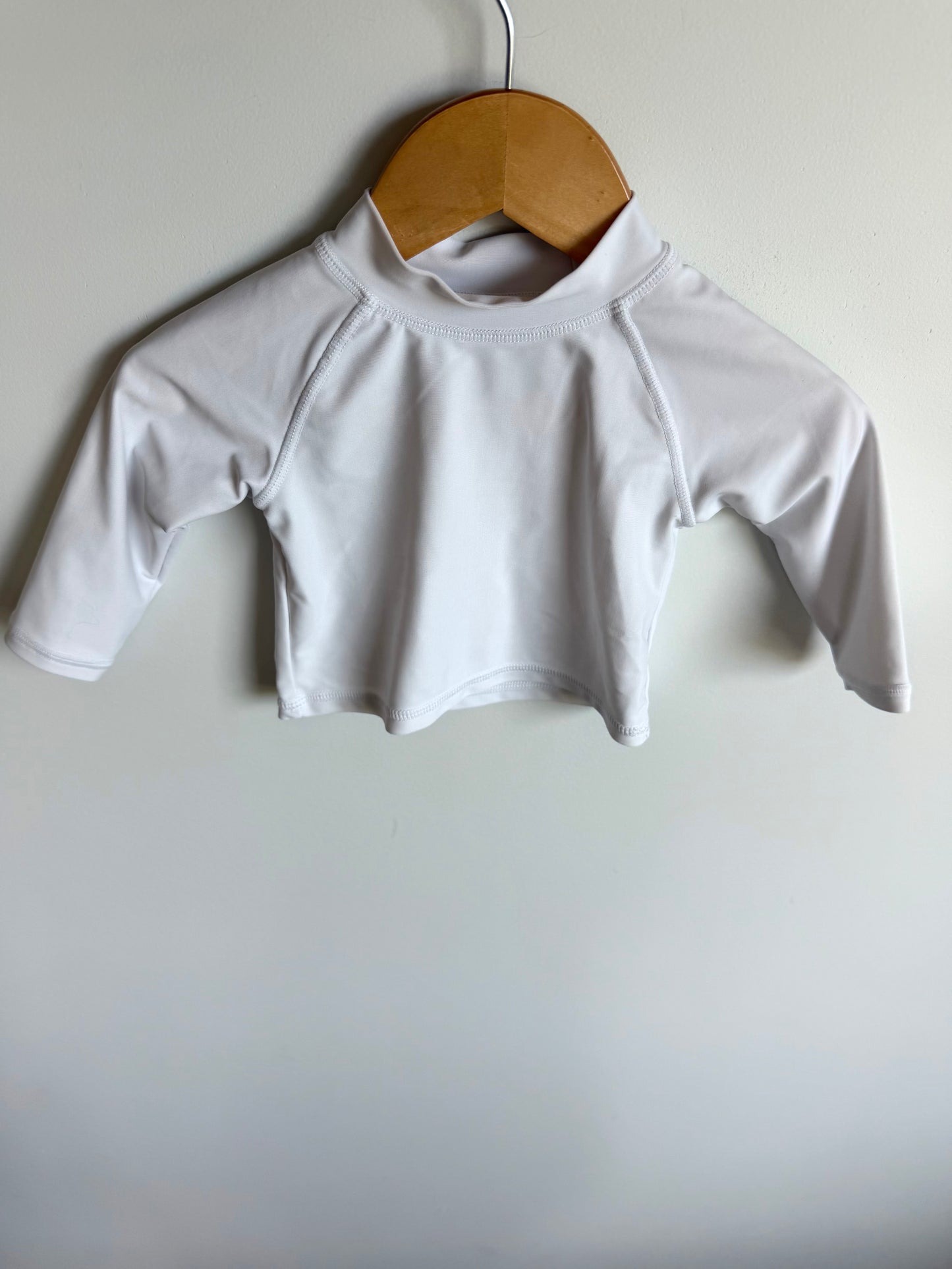 White Long Sleeve Swim Top / 3-6m