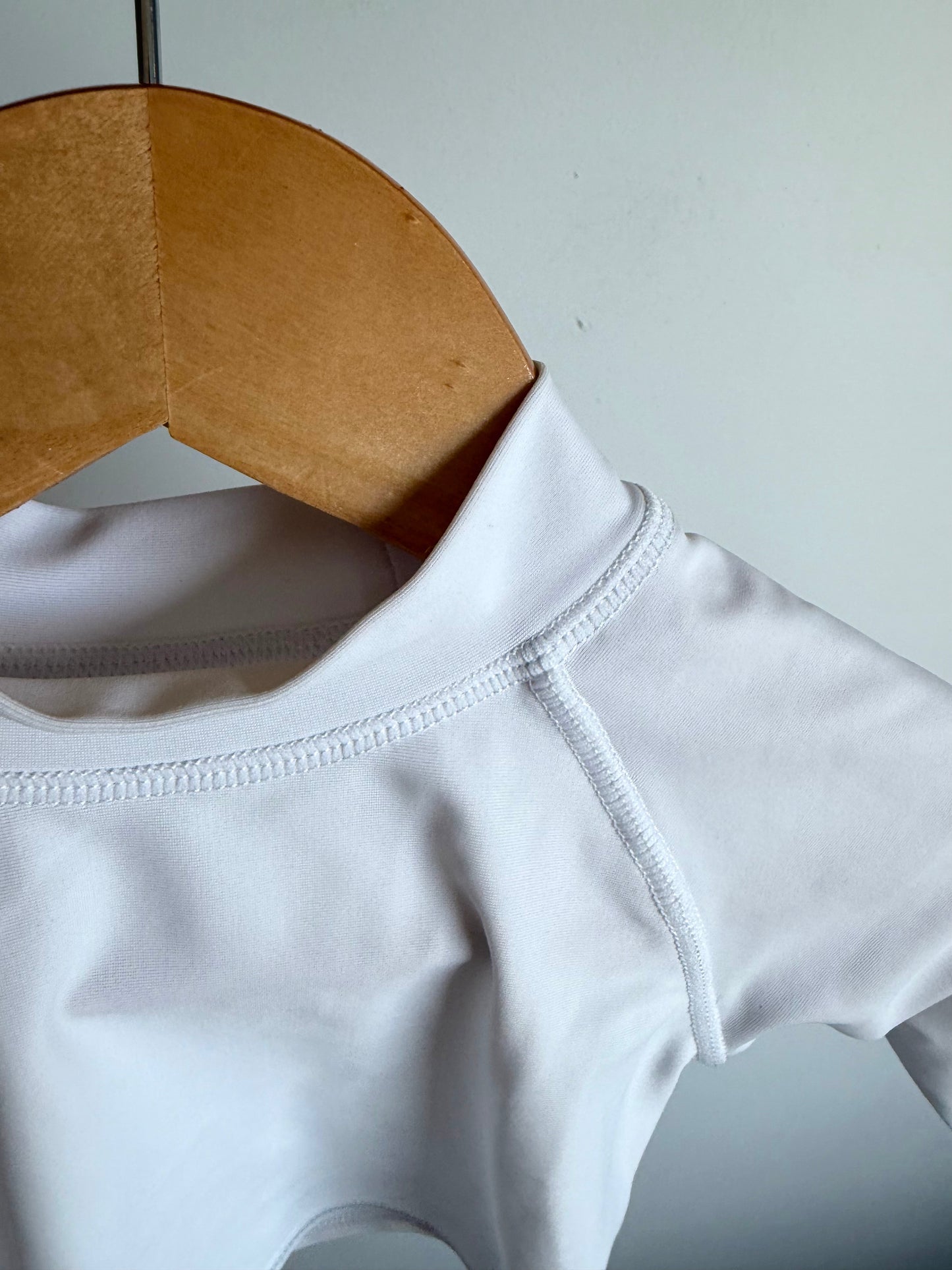 White Long Sleeve Swim Top / 3-6m