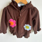 Brown Fleece Flower Hoodie / 24m