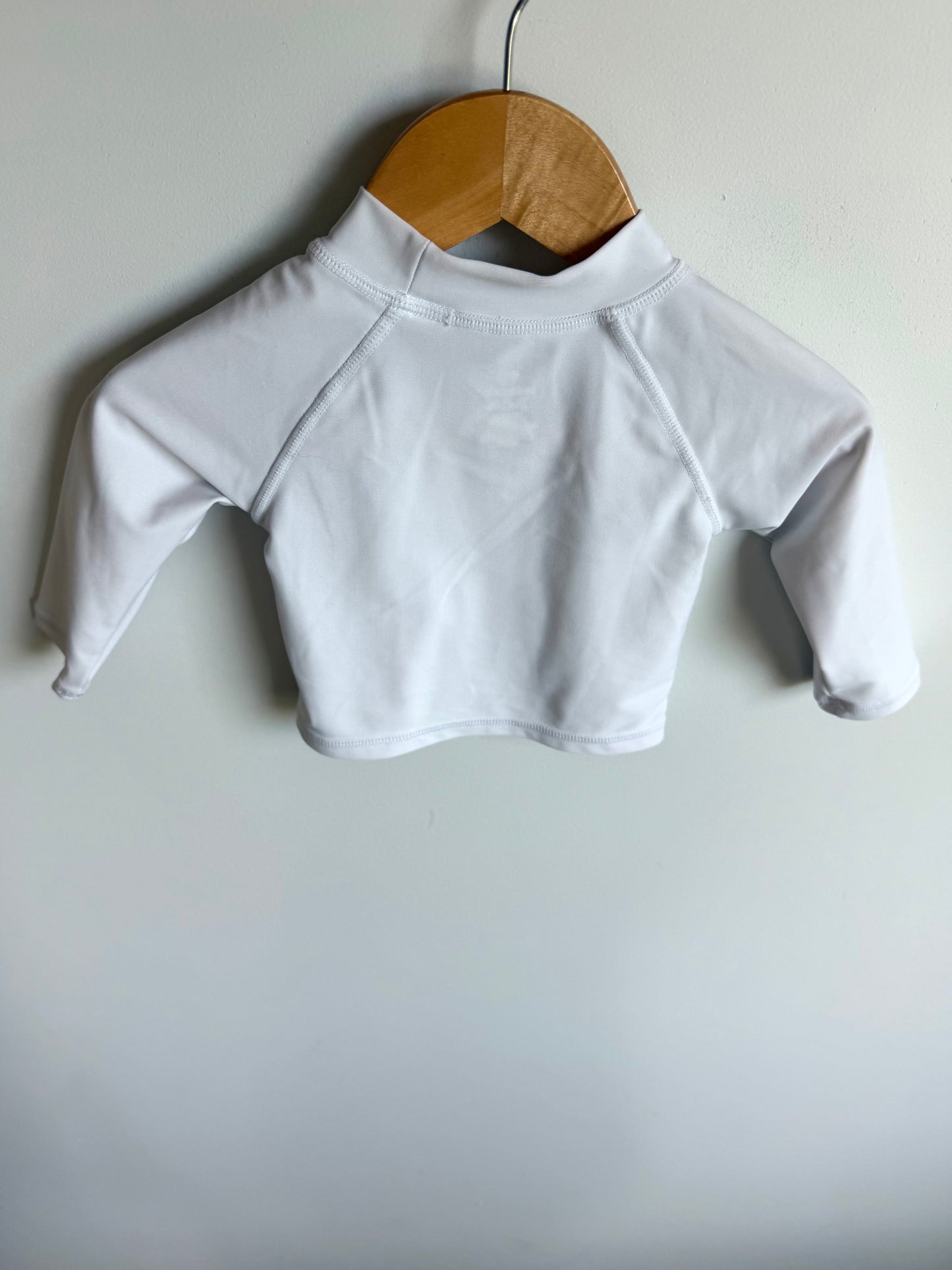 White Long Sleeve Swim Top / 3-6m