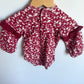 Red Floral Puff Sleeve Bodysuit / 6-9m