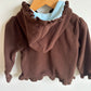 Brown Fleece Flower Hoodie / 24m