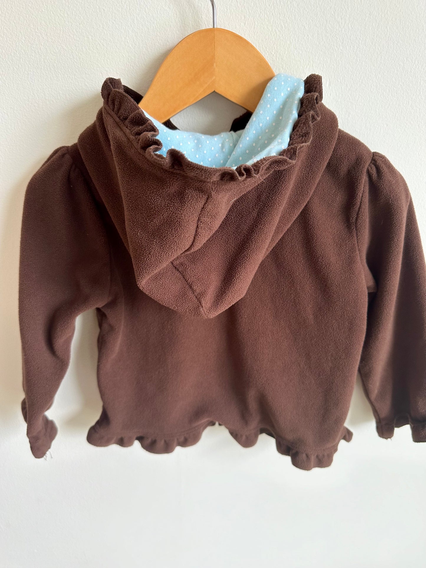 Brown Fleece Flower Hoodie / 24m