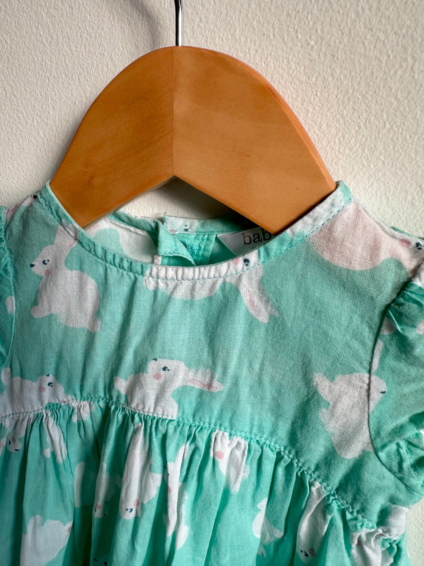 Mint Bunny Dress / 0-3m