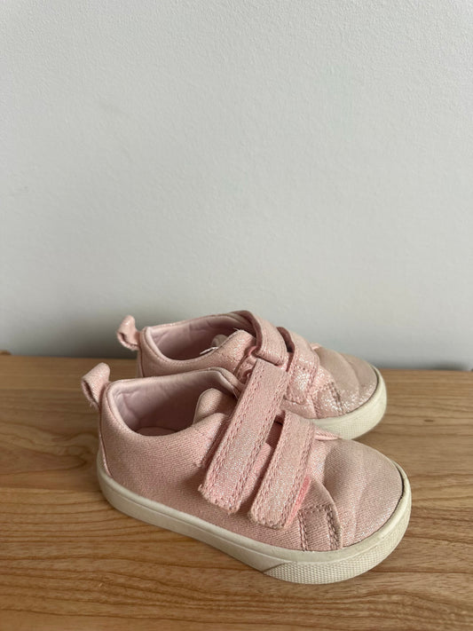 Pink Shimmer Velcro Shoes / Size 6 Toddler