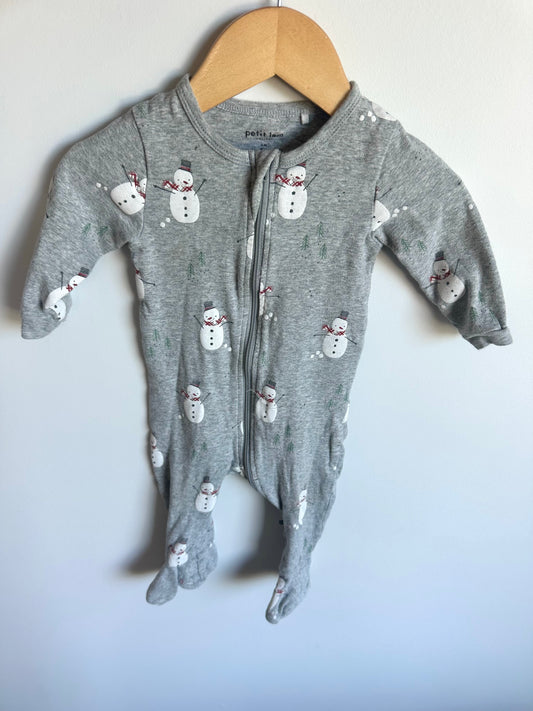 Organic Cotton Snowman Sleeper / 6m