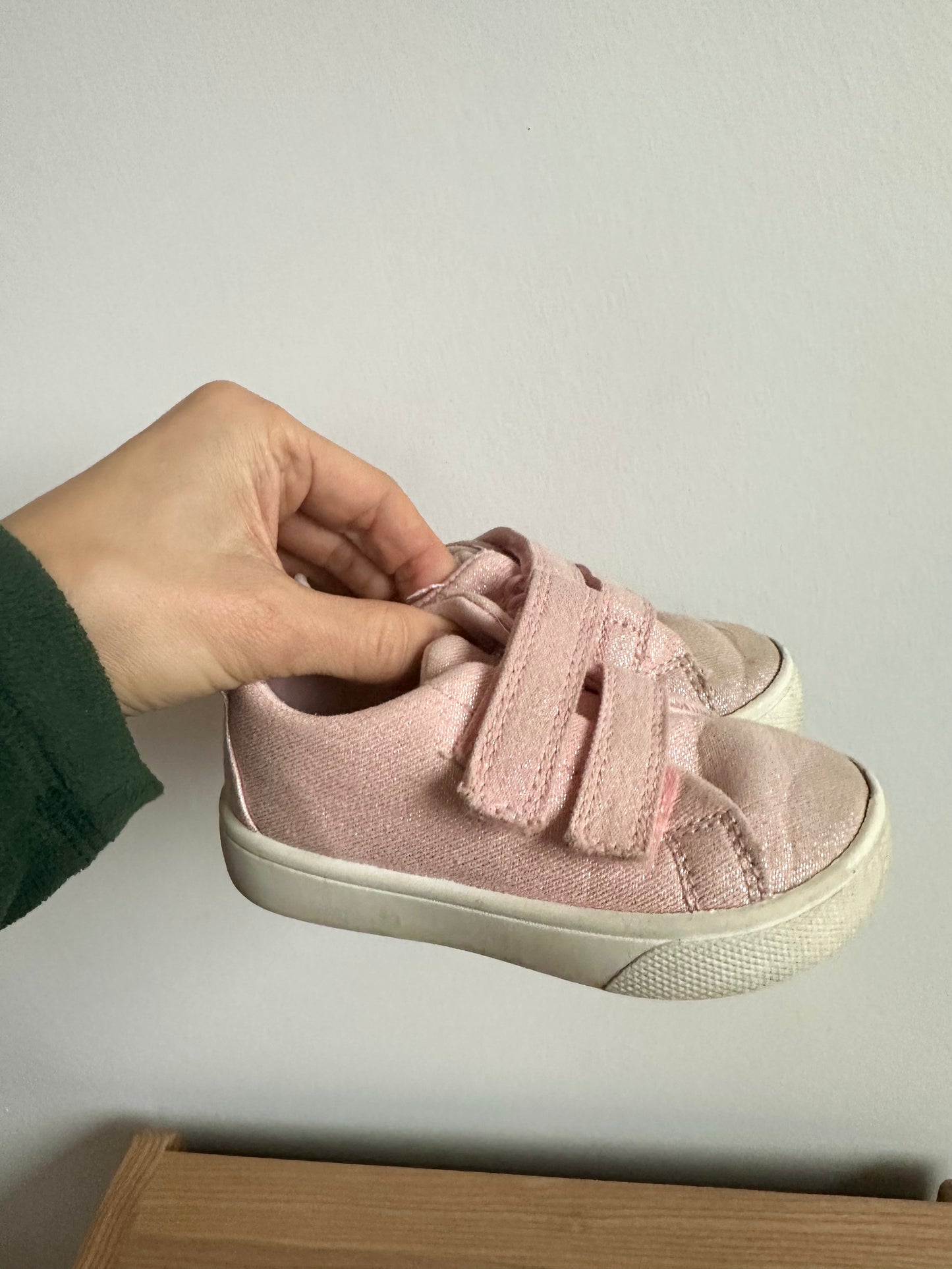 Pink Shimmer Velcro Shoes / Size 6 Toddler