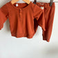 Orange Top + Pants Set / 6-9m