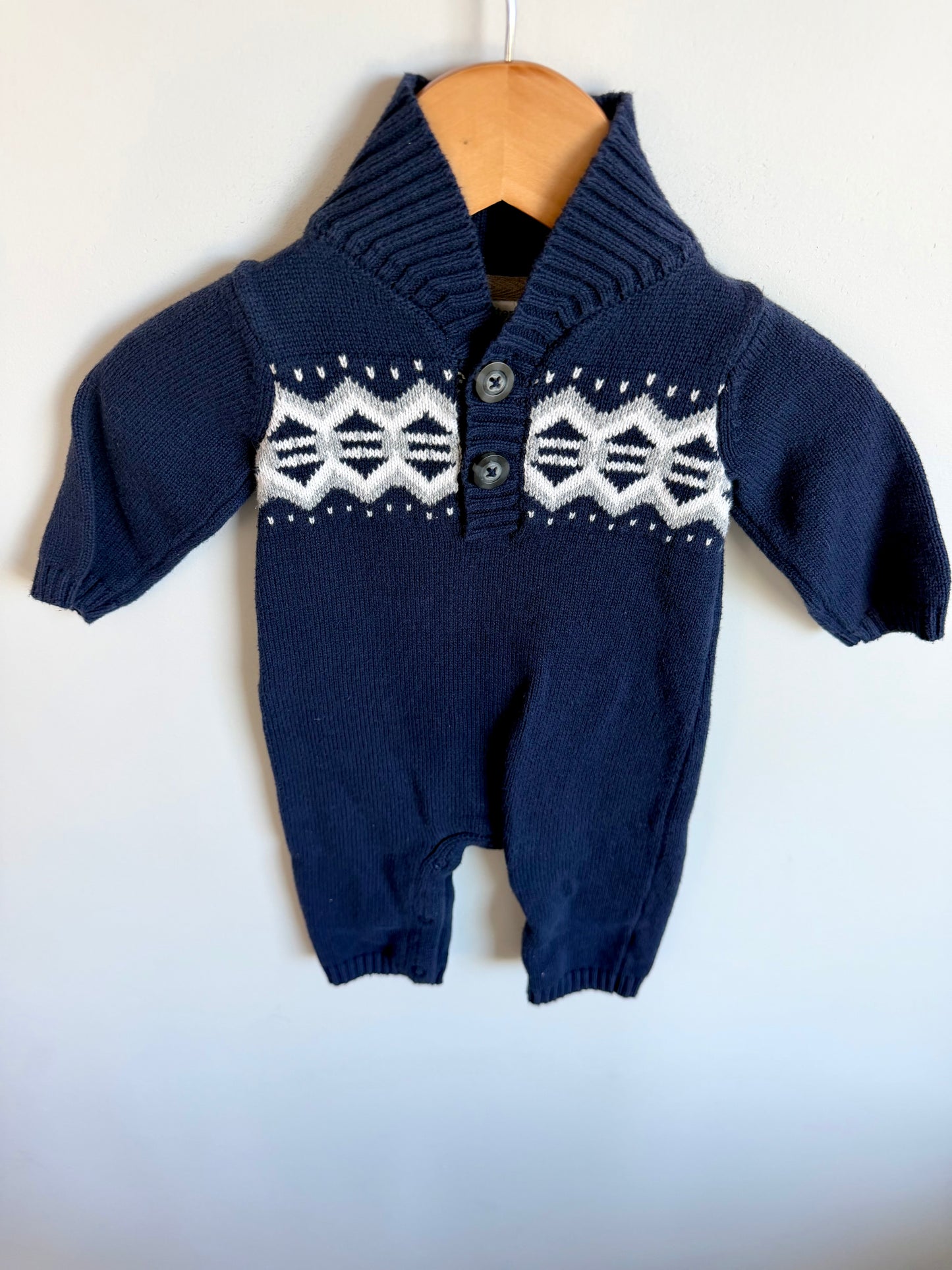 Navy Aztec Pattern Jumpsuit / 3m