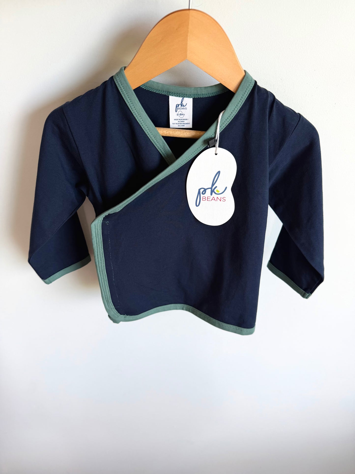 Peekaboo Beans Wrap Long Sleeve Top (With tags) / 12-18m