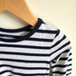 Navy Stripe Dress with Tulle / 18-24m