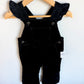 Black Ruffle Strap Overalls (With tags) / 18-24m