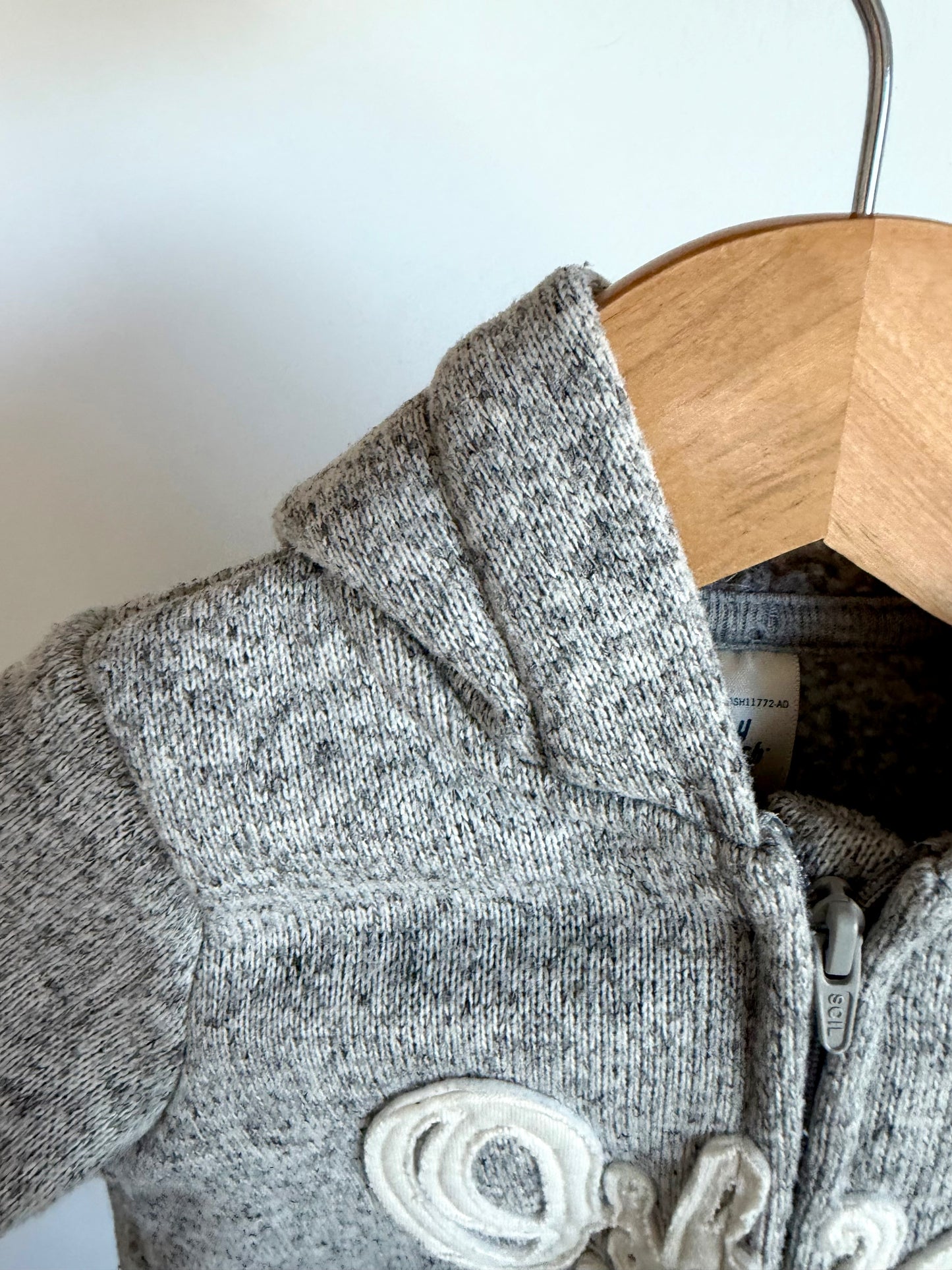 Grey Zipper Hood Jumpsuit / 6m