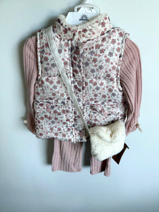 Vest, Purse, Top + Pants Set (With tags) / 18m