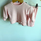 Pink Ribbed Bow Top + Pants Set / 0-3m