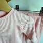 Pink Ribbed Bow Top + Pants Set / 0-3m