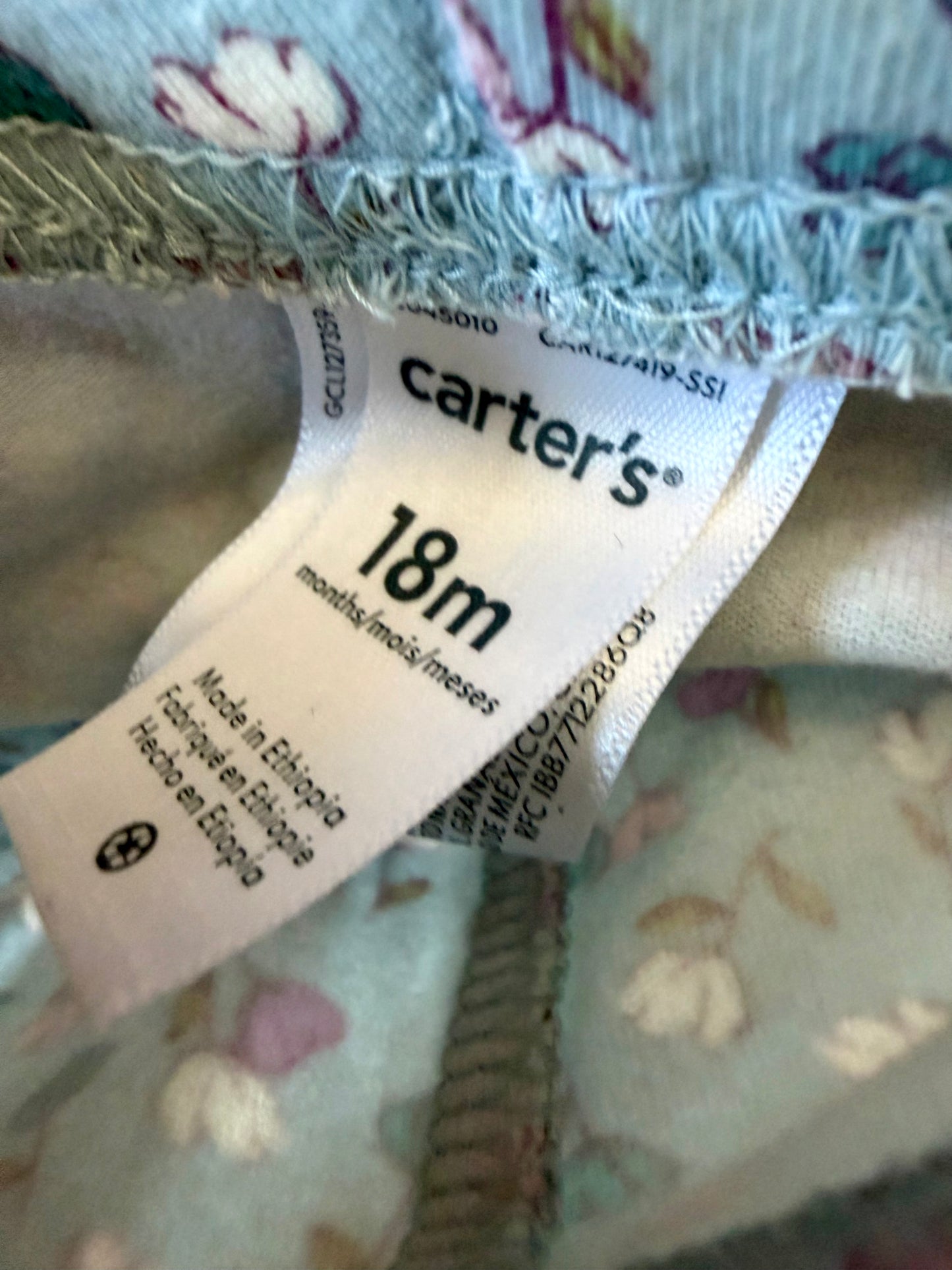 Floral Sky Blue Leggings / 18m