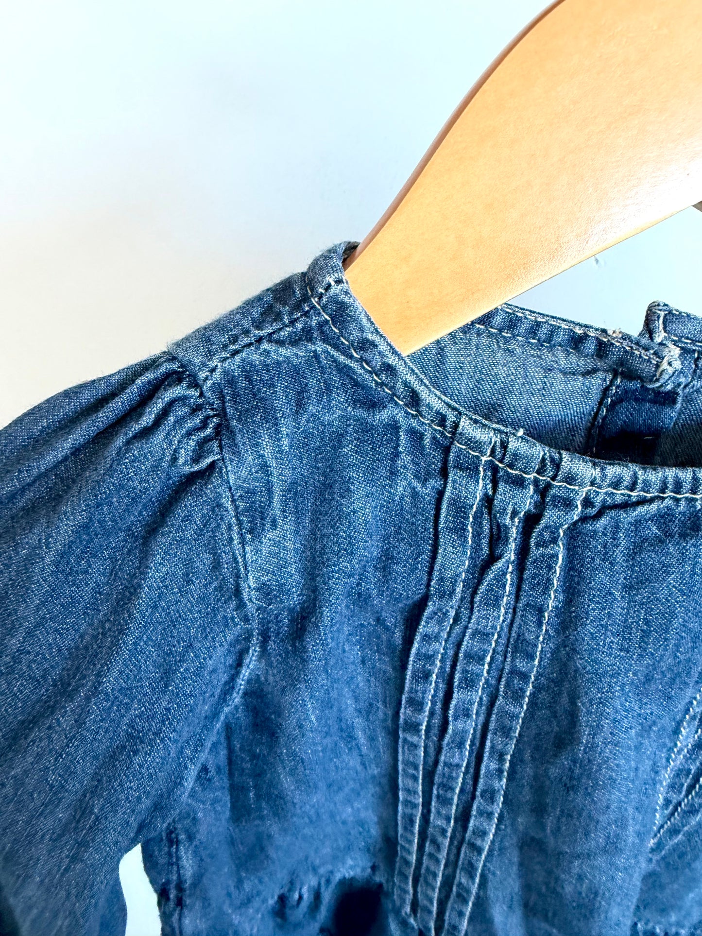 Chambray Pleats Dress  / 18-24m