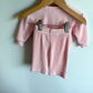 Pink Ribbed Bow Top + Pants Set / 0-3m