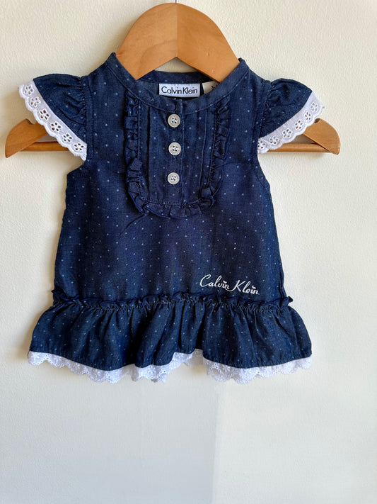 Calvin Klein Ruffle Dress / 3-6m