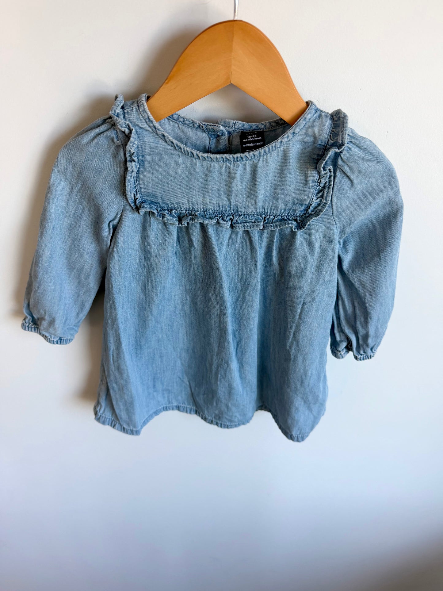 Chambray Ruffle Top Dress  / 18-24m