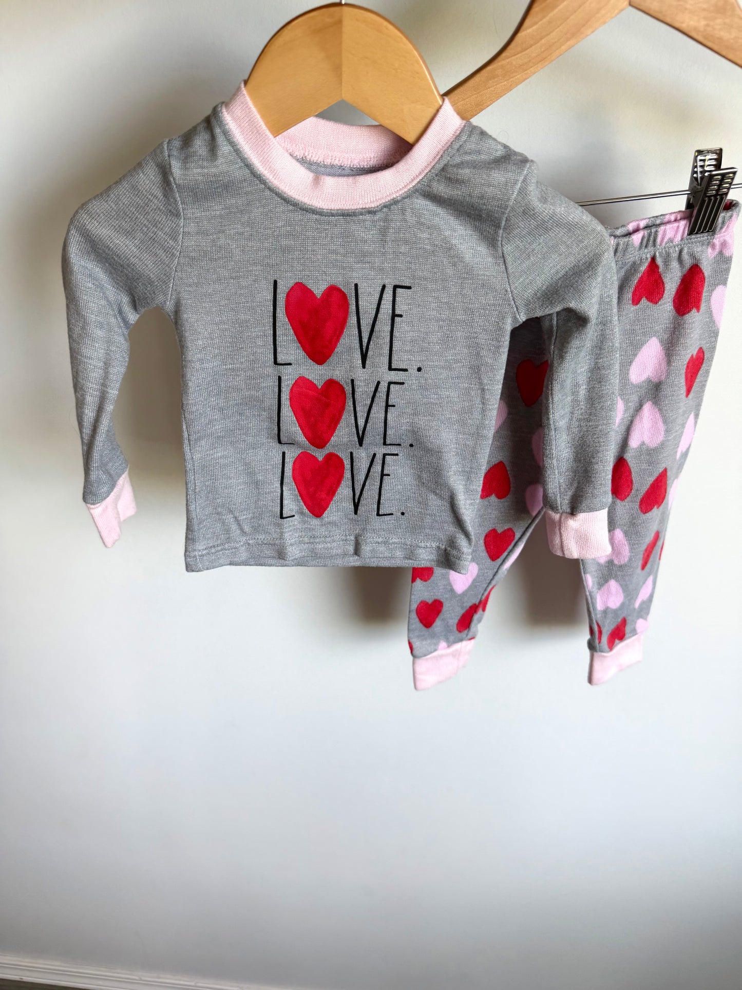 Love Heart PJ Set / 12-18m