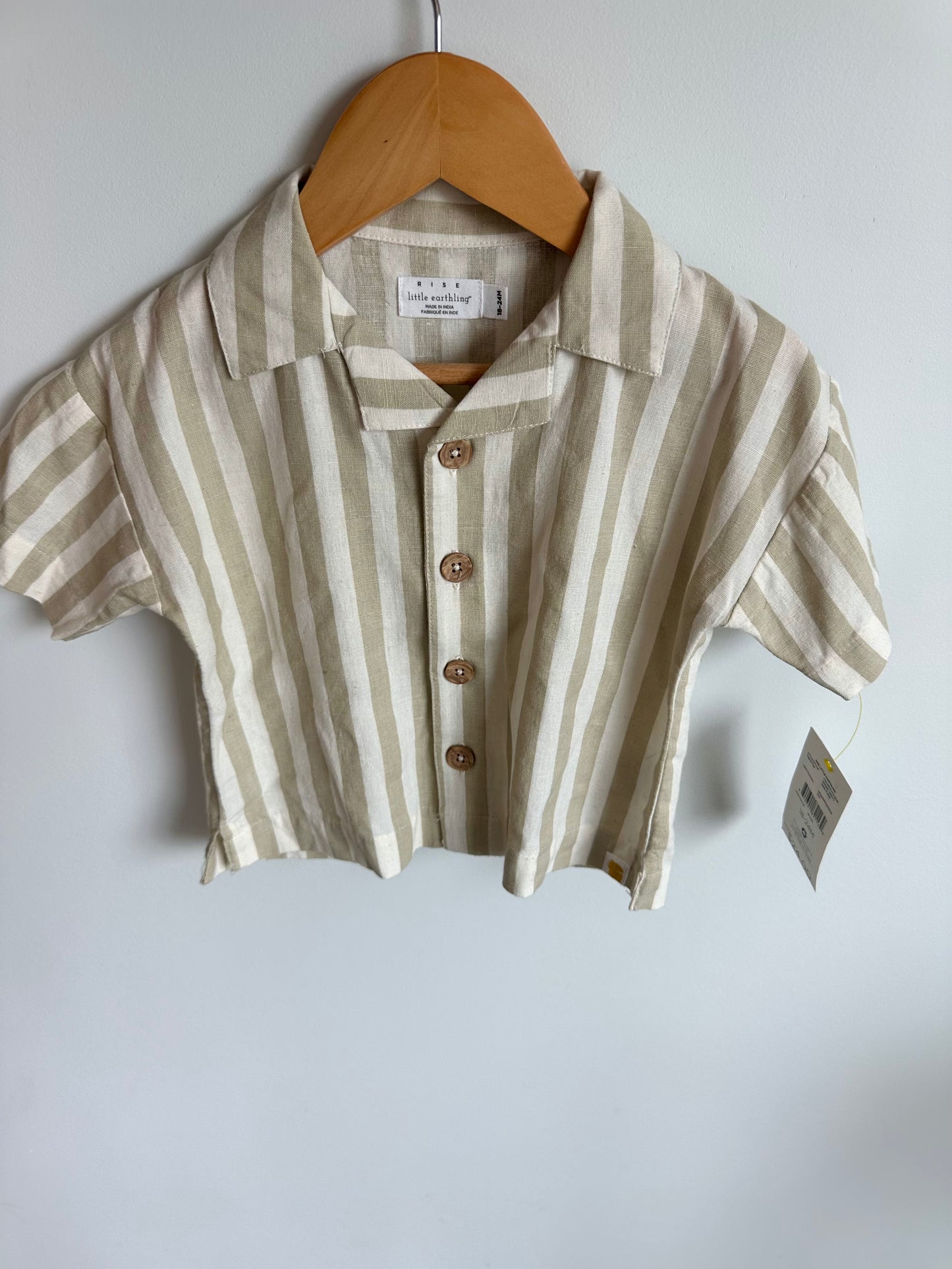 Stripe Button Up Top (With Tags) / 18-24m