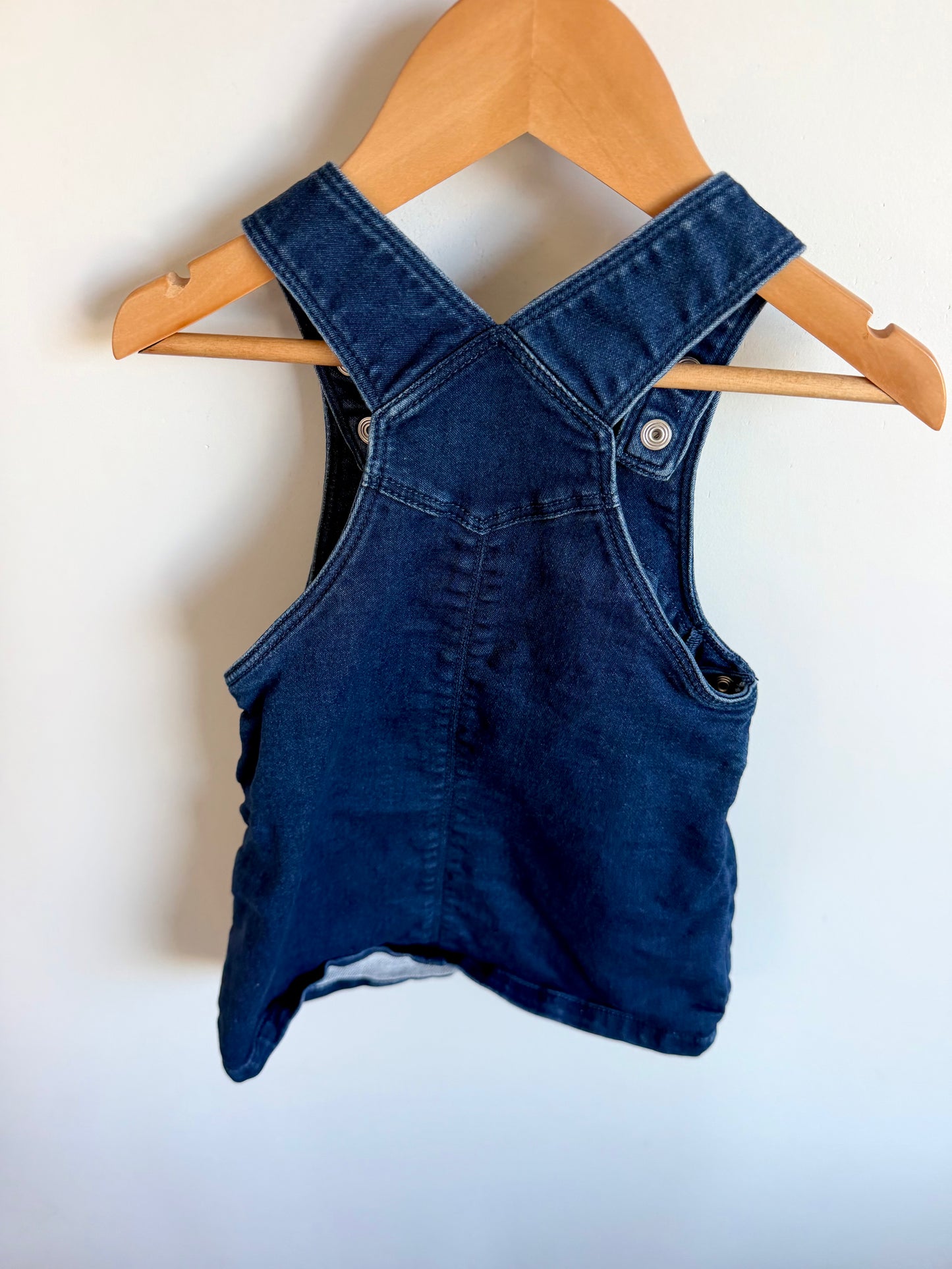 Heart Denim Like Overall Dress / 18-24m