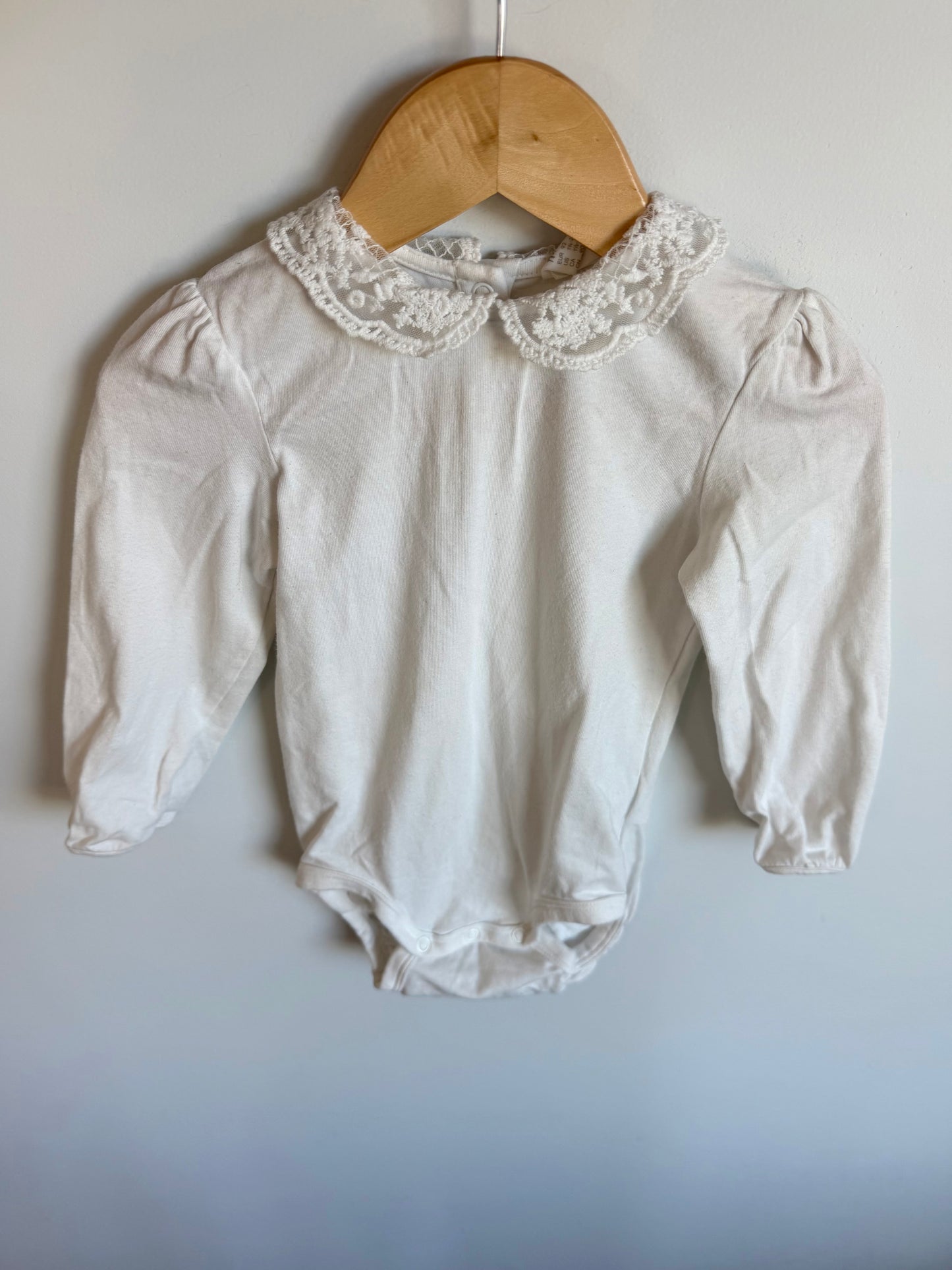 Lace Collar White Bodysuit / 18-24m