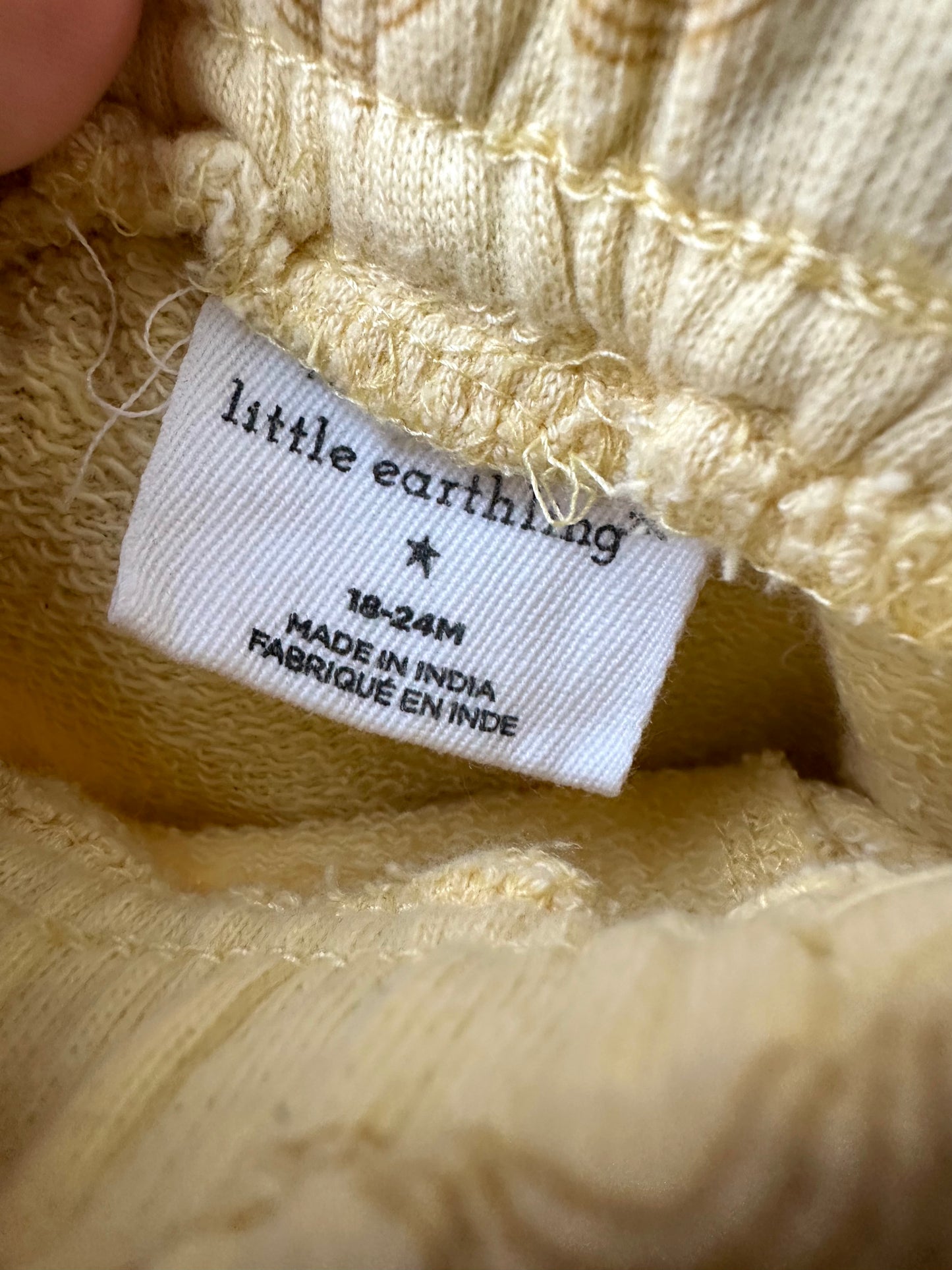 Organic Yellow Patterned Shorts / 18-24m