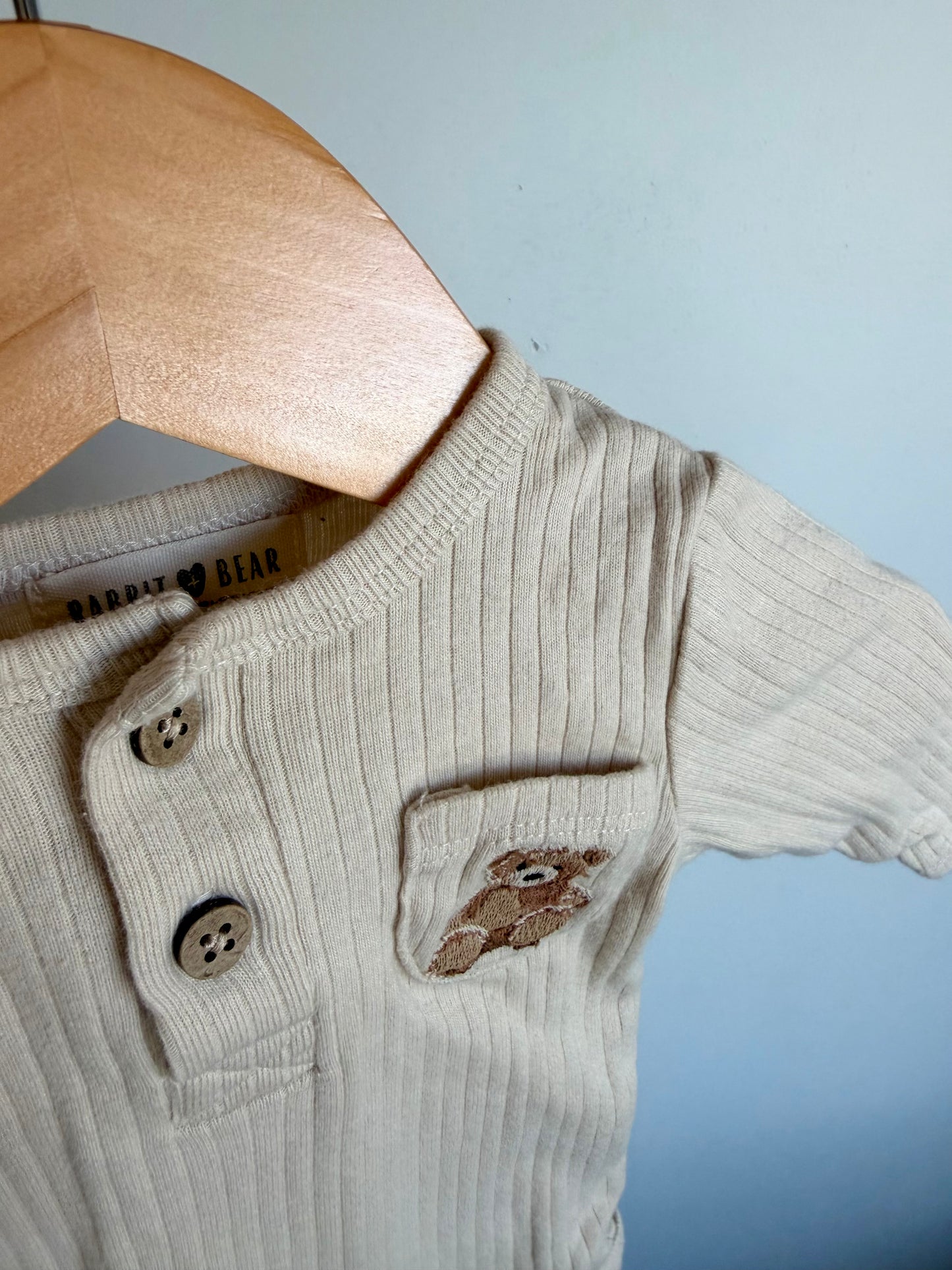 Teddy Bear Pocket Bodysuit / 0-3m