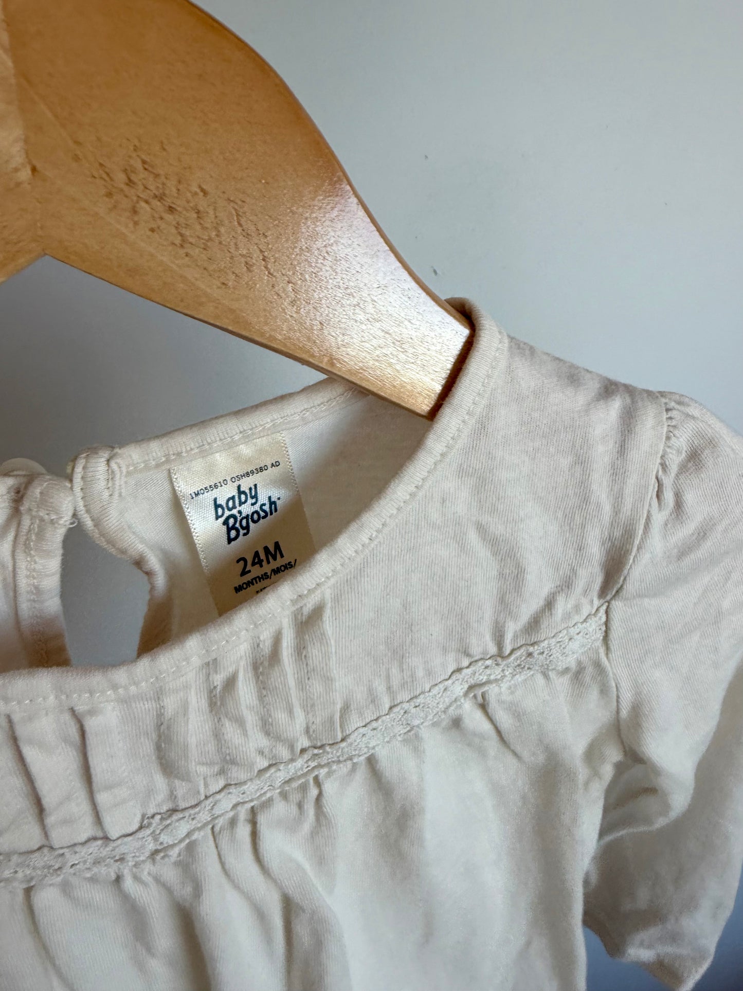 Lace Panel Long Sleeve Bodysuit / 24m