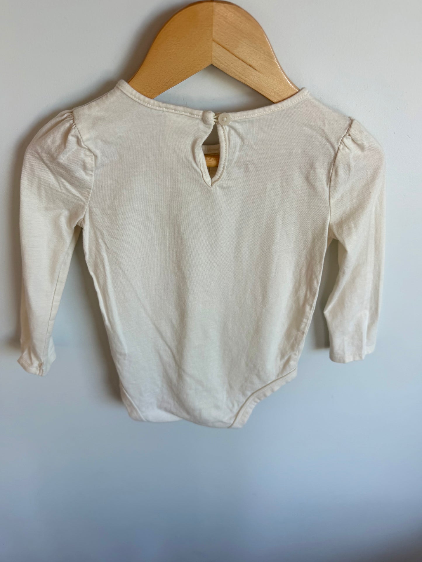 Lace Panel Long Sleeve Bodysuit / 24m