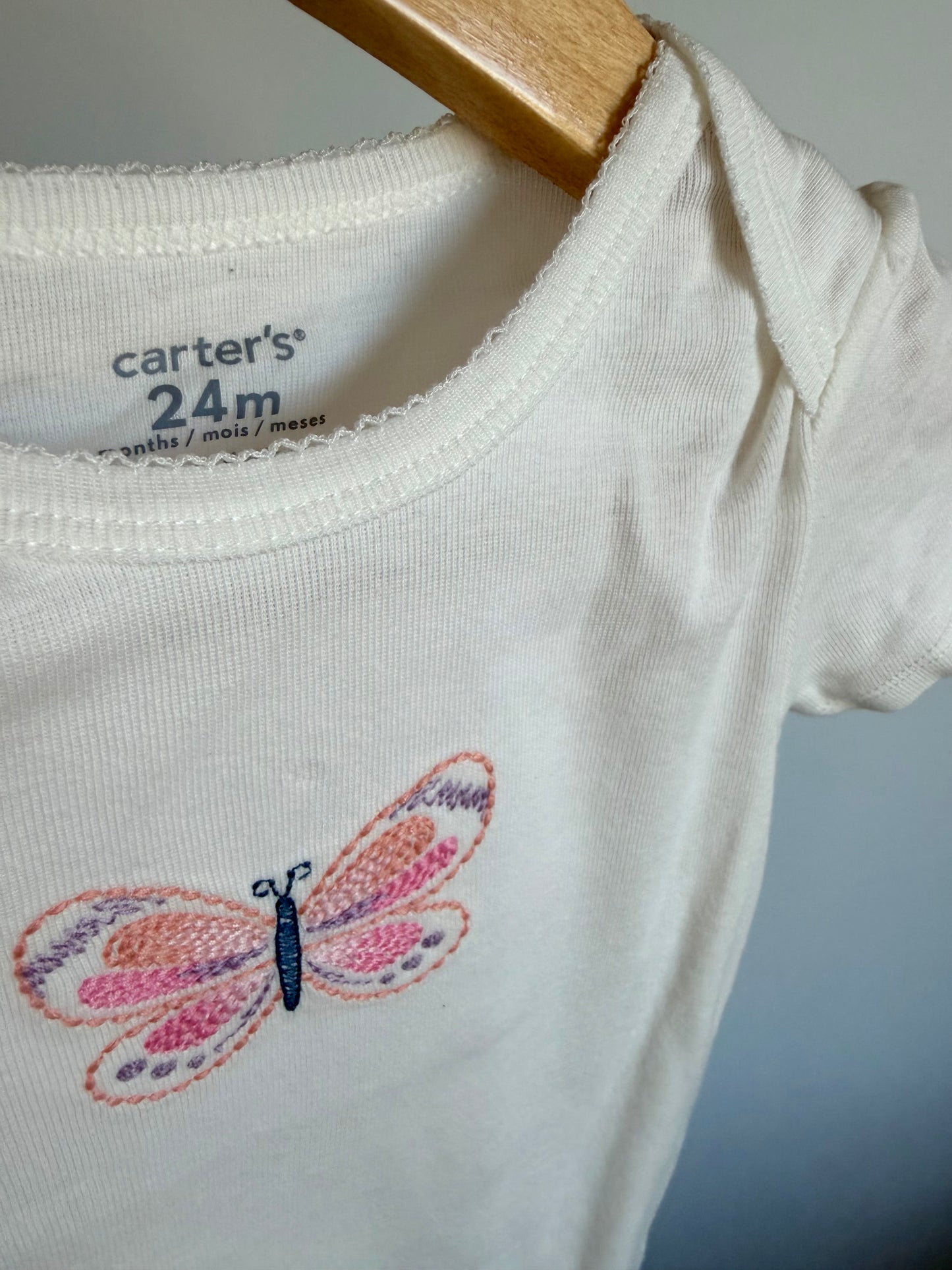 Butterfly Embroidery Bodysuit / 24m