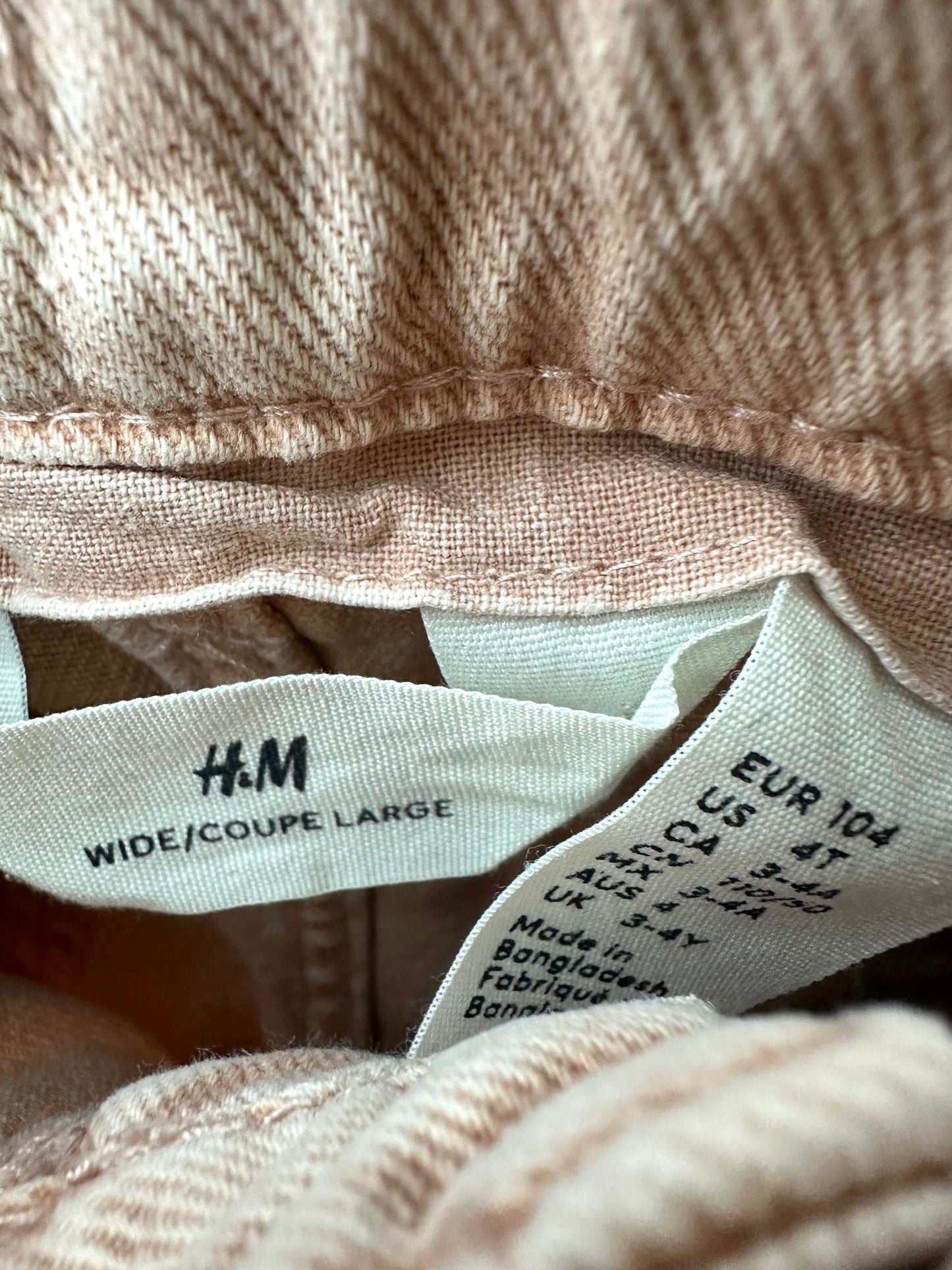 H&M Blush Wide Leg Pants / 3-4 years