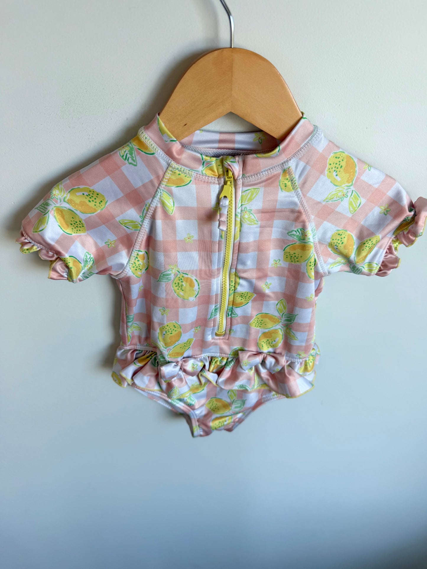 Lemon Checkered Swimsuit / 18m
