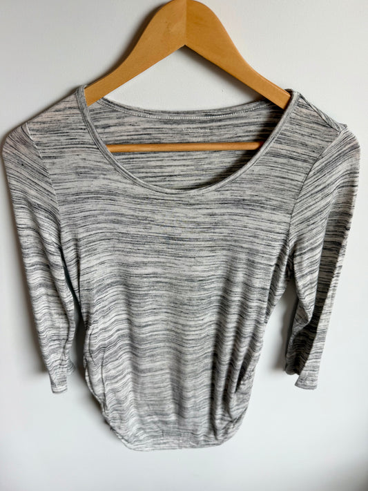 White + Grey Maternity Top / Small