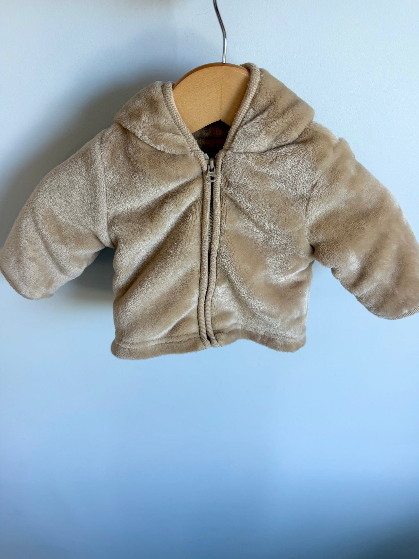 Tan Bear Hoodie Sweater / 0-3m
