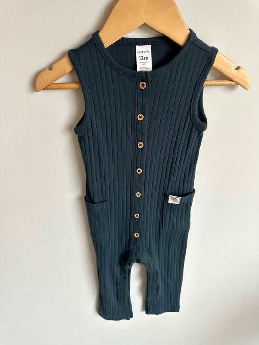 Slate Ribbed Jumpsuit / 12m