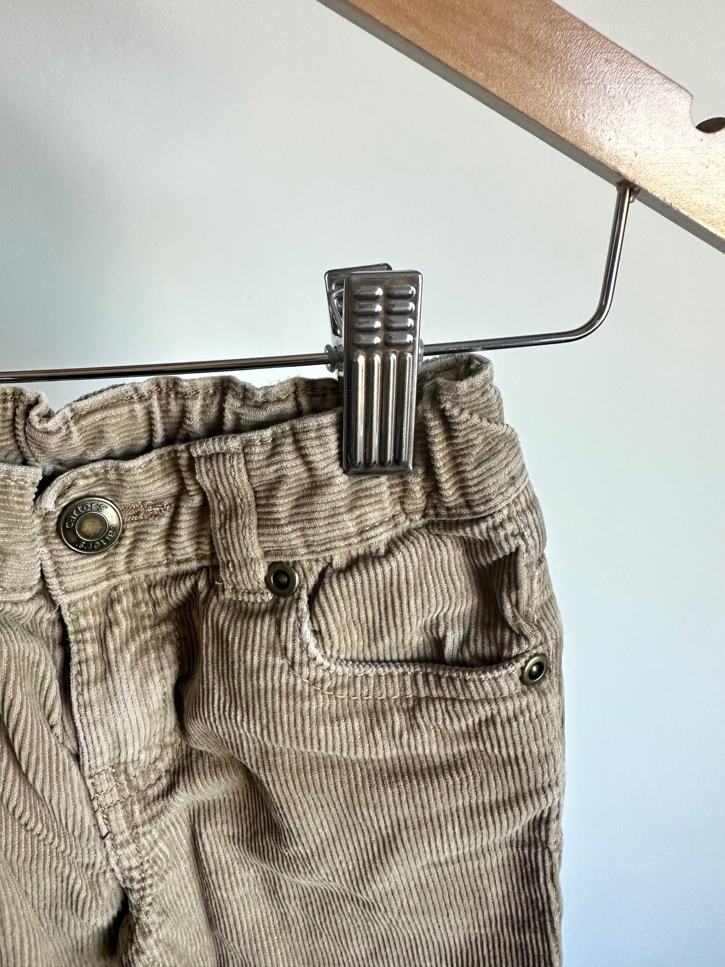 Tan Cord Pants with Adjustable Waist / 2T