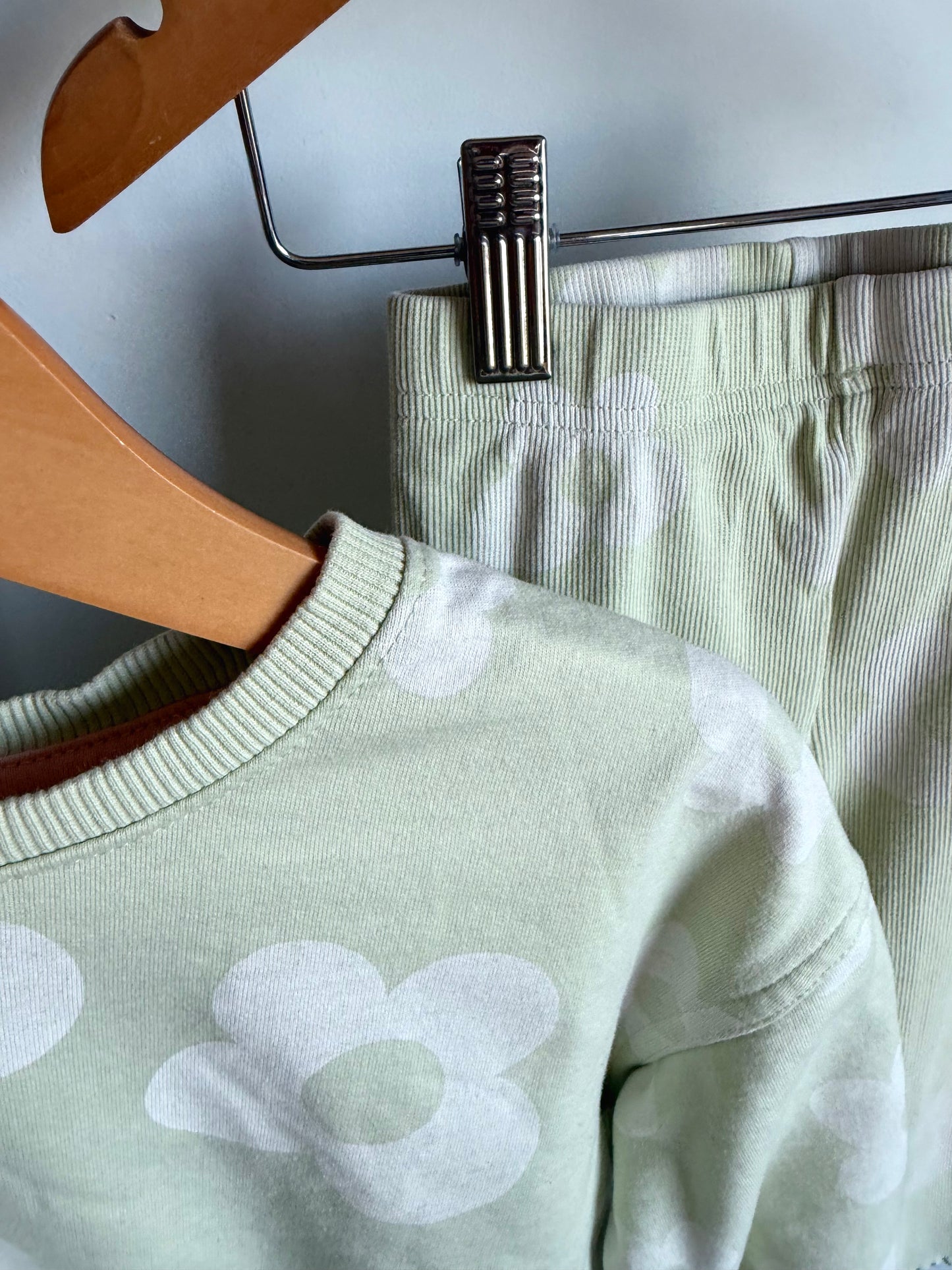 Sage Daisy Crewneck + Leggings Set / 3T