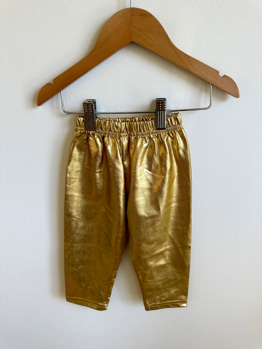 Gold Shiny Pants / 6-12m?