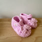 Pink Knit Slippers with Bow / 6-12m